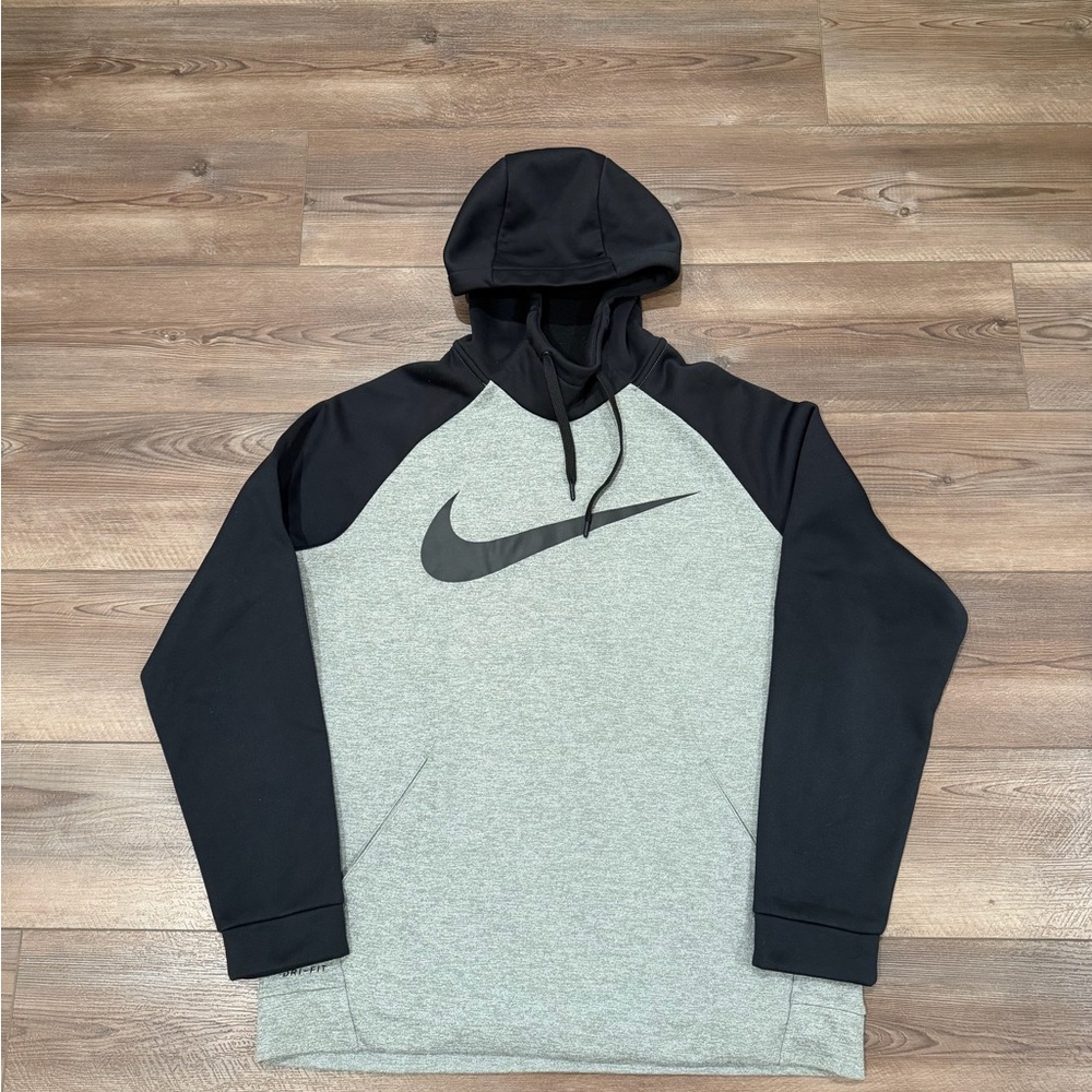 Nike Dri-Fit Black & Grey Raglan Hoodie Men’s Large